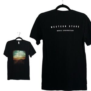 🌺 Bruce Springsteen Black Unisex Western Stars Graphic Band Tee Size S